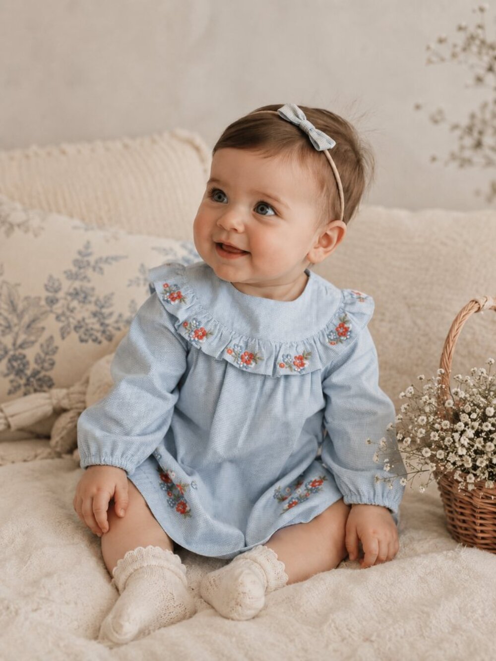 Tartine et Chocolat Baby Girl Gingham Embroidered 100% Cotton Dress